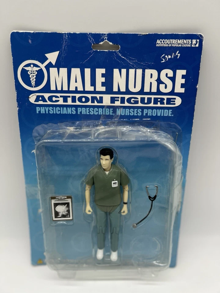 Figura de acción de enfermera masculina Accoutrements nueva en caja divertida coleccionable 2003 Foto 3 de 4
