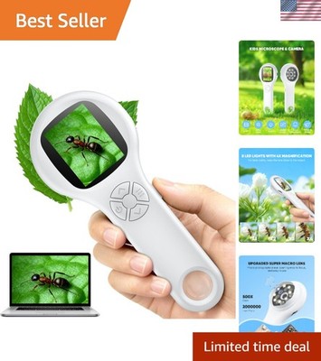 Portable Mini Pocket Digital Microscope with 500x Magnification & 8 LED Light