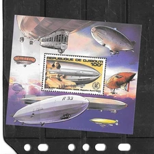 DJIBOUTI SC#C139 1980 ZEPPLIN MNH XF OLD SOUVENIR SHEET TOPICAL STAMP