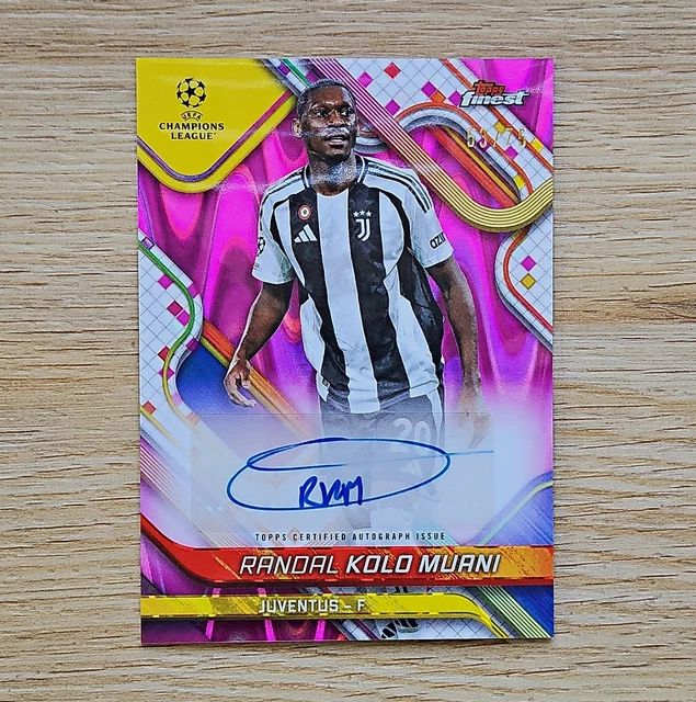 Topps Finest UEFA Club Competitions 2024/25 R. Kolo Muani Juventus Auto BA-RK