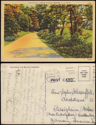 Postcard New York City GREETINGS FROM SOUND BEACH, L. I., N. Y. 1948