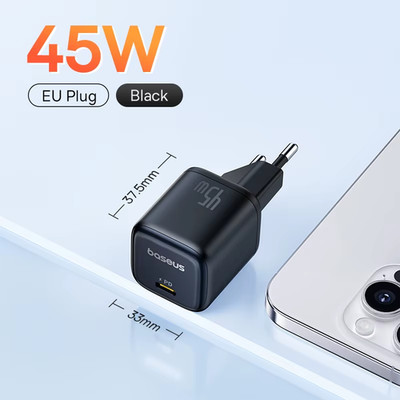45W PD Charger for Iphone 17 16 15 Pro Max Samsung Galaxy Fast Charger Gan Charg