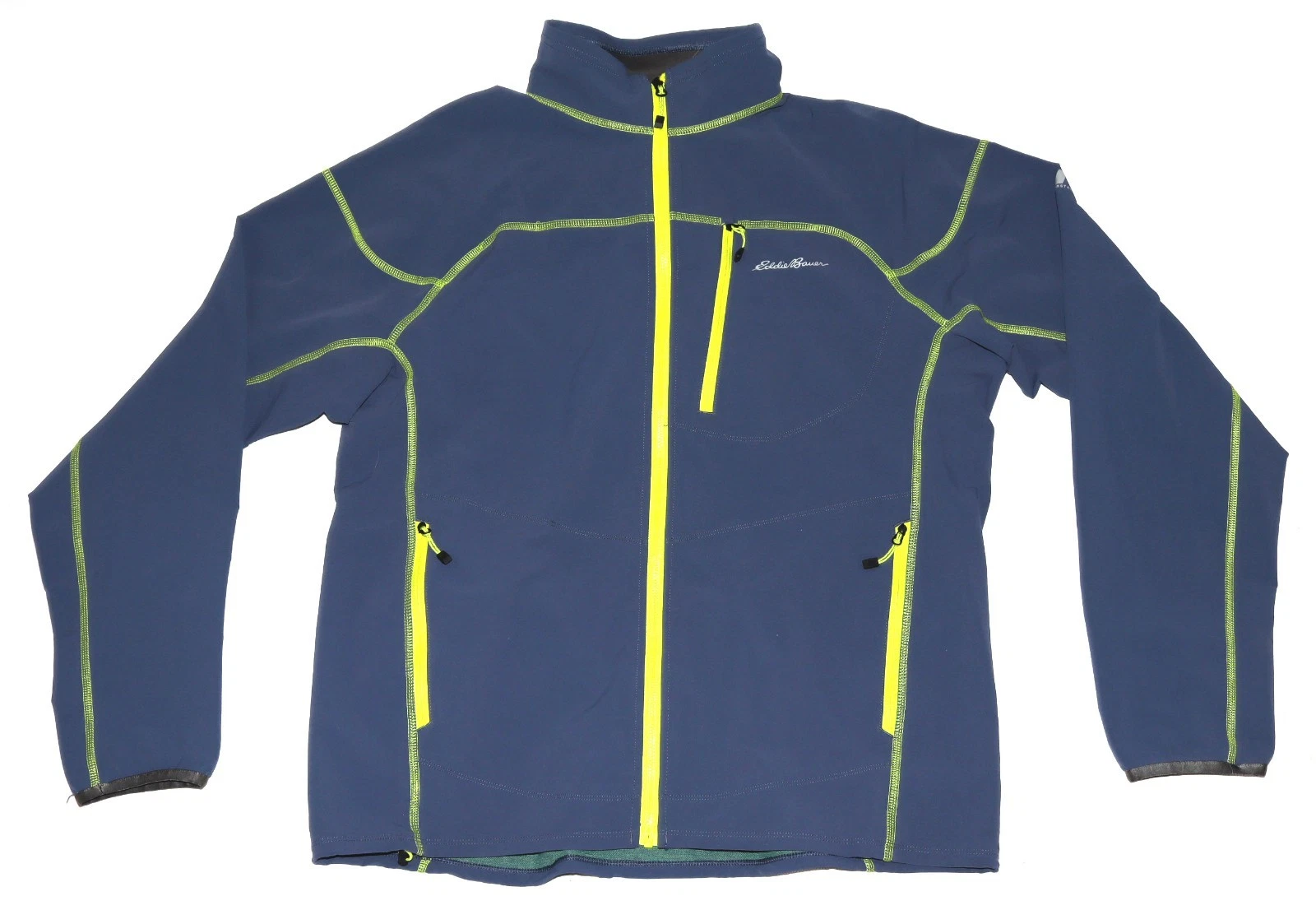 Eddie Bauer First Ascent Men's Blue Gray Green Softshell Windbreaker Size Large