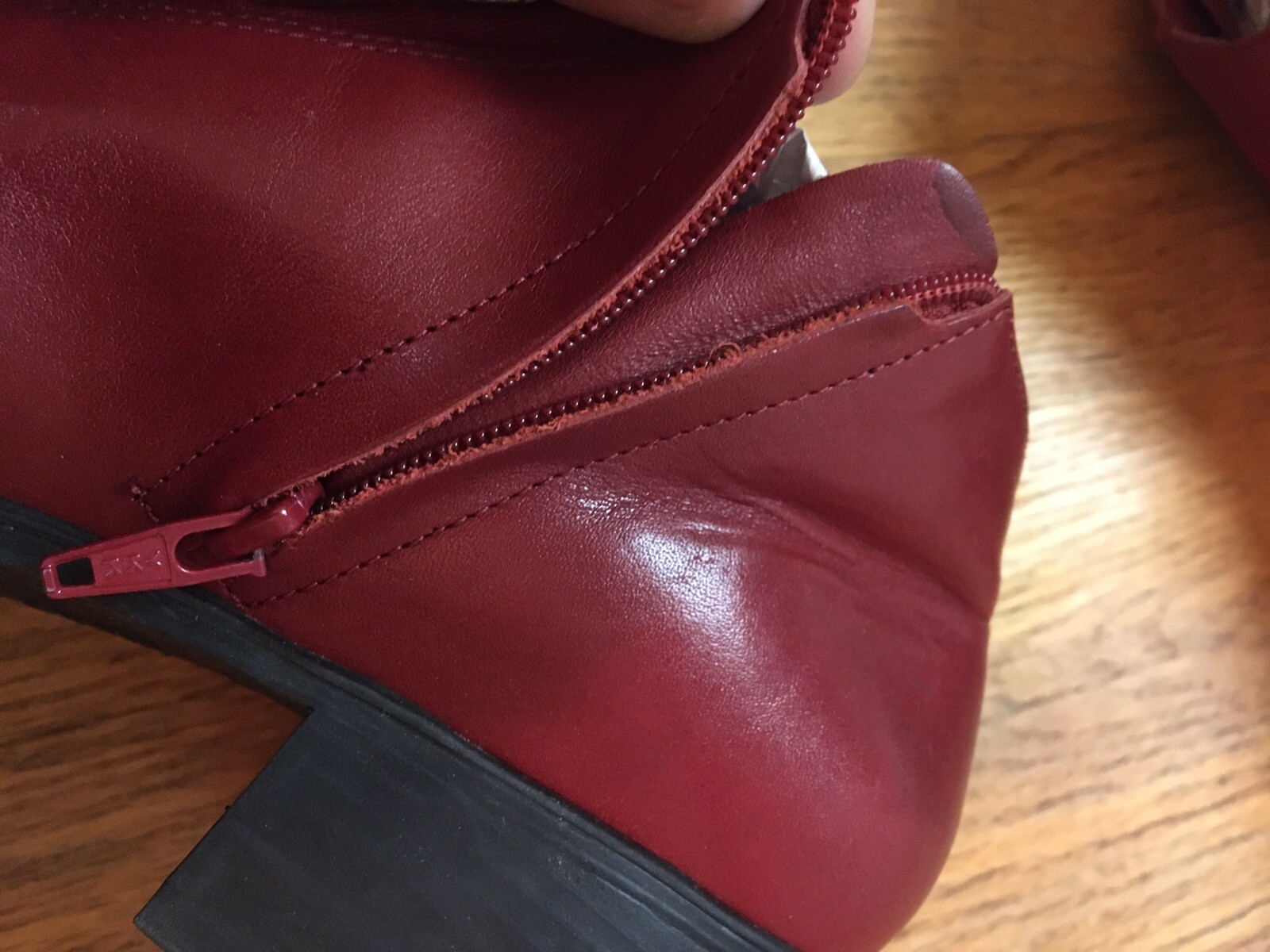 Decoys By Auditions Red Leather Heeled Womens Ankle B… Gem