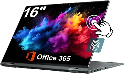 Jumper 16 Zoll 2in1 FHD Touch Laptop 16GB RAM 640GB SSD WiFi6 Fingerabdruckleser