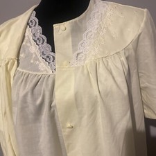 Vintage Sears Size S 32 34 Yellow Nightgown And Robe Peignoir Set Daisies Lace