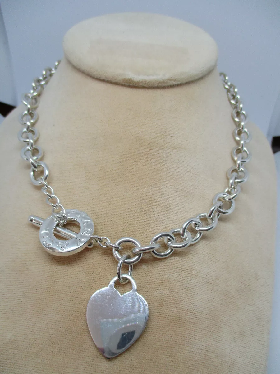 Please Return to Tiffany Silver Heart Tag Toggle Necklace AUTHENTIC | eBay