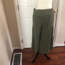 Simplee Shirred Waist Wide Leg Loose Fitting Boho Hippie Pants - SIZE: LARGE