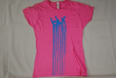 BLUR PAINT DROPS LOGO DAMEN SKINNY T-SHIRT NEU OFFIZIELLE BANDGRUPPE SELTEN