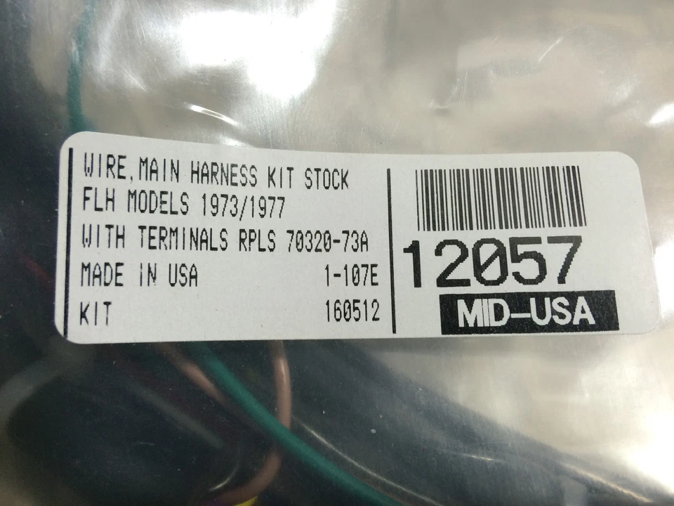 Big Twin FLH 1973-77 arnés de cableado principal con terminales 70320-73a Foto 2 de 4
