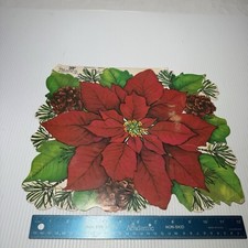 VTG Peck Poinsettia Christmas Cutout Die Cut Decoration Damaged