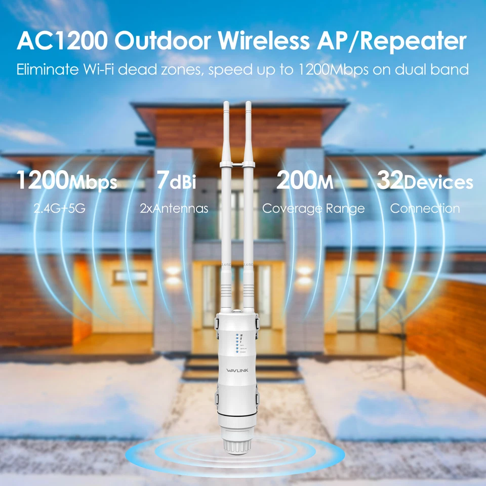 AC1200 Outdoor WLAN Verstärker AC600 WLAN Repeater Router N300 Access Point - Bild 2 von 4