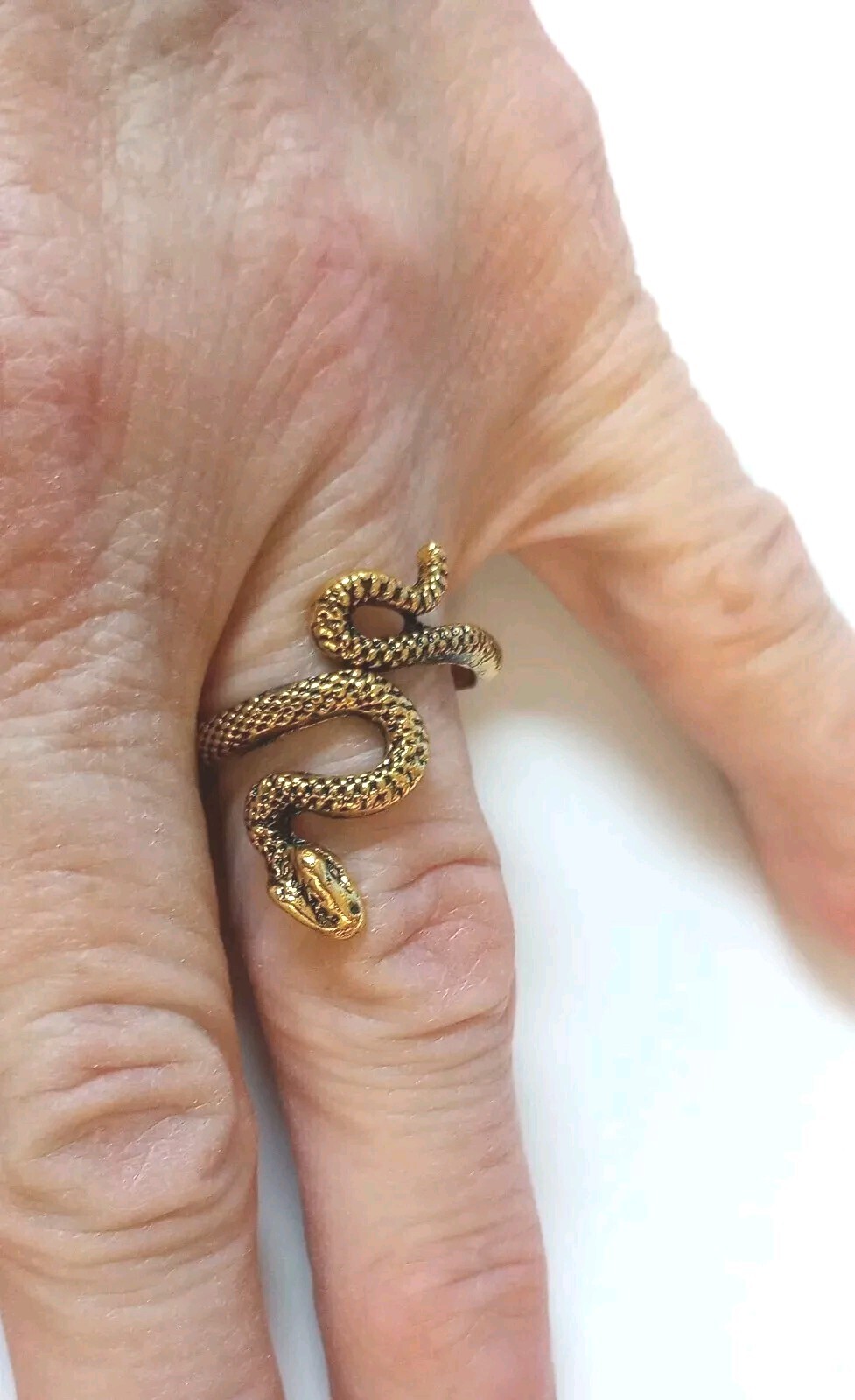 Snake Wrap Ring Cobra Python Gold Tone Goth Punk … - image 5