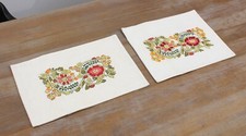 Embroidered Pillow Cover SET of 2 pcs 11.61"x17.91" Vintage Fast Shipment 14038