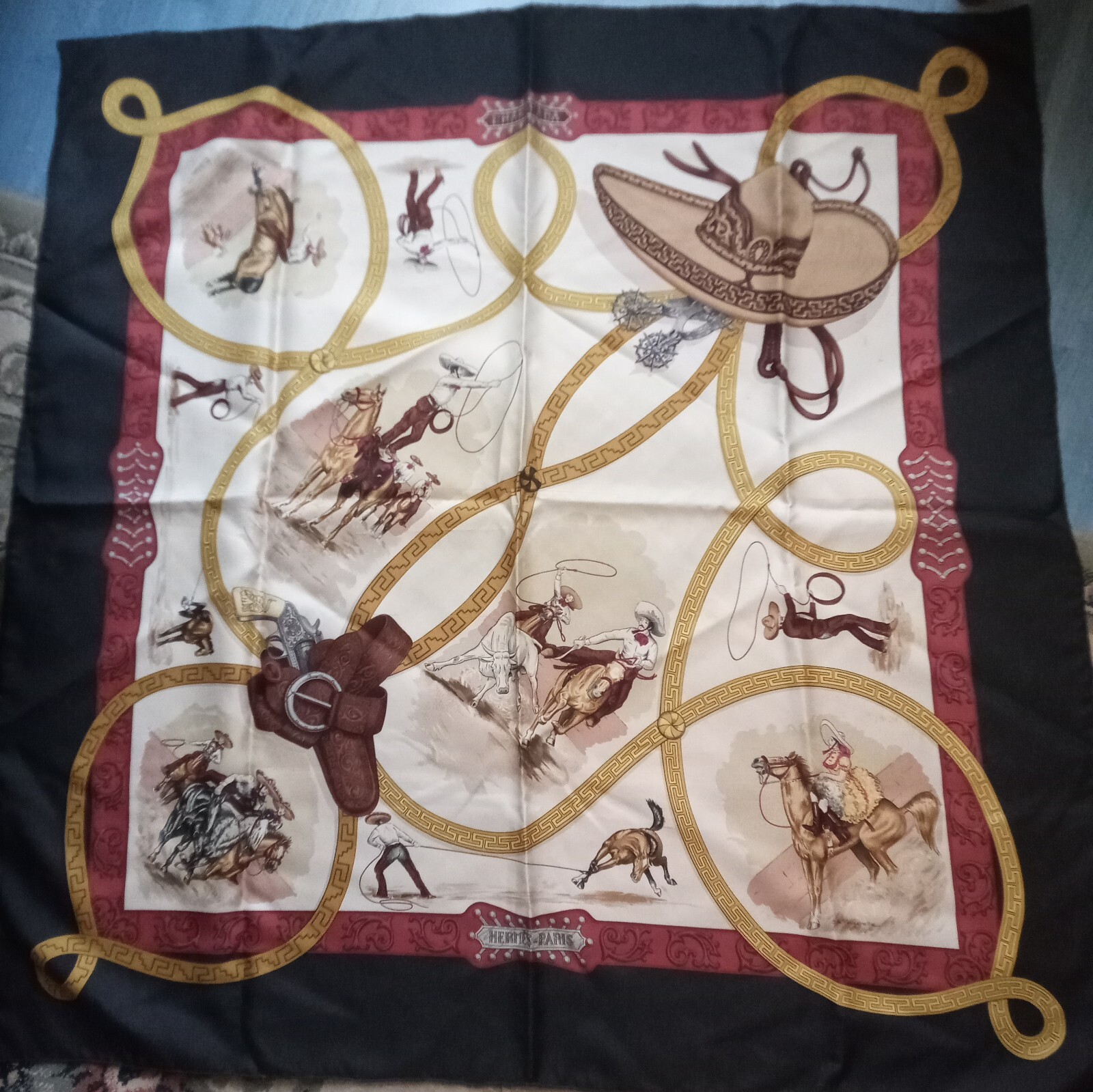 Authentic Hermès '' Charreada'' Square Scarf - image 2