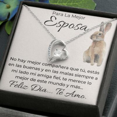 Joya Mujer Regalo Para La Mejor Esposa Collar de Corazon Regalo Personalizado