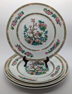 70er Jahre Wedgwood ''INDIAN TREE'' Muster Set 2 Speiseteller & 2 Beilagenteller 
