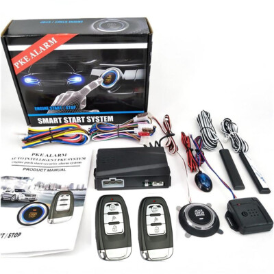 Keyless Entry Car Engine Start Alarm System Push Button Remote Starter Stop Kits