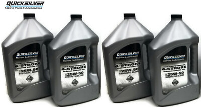 4x MERCURY 25W50 Hi-Performance Semi Synthetic Oil Gallon Verado 525 8M0053664
