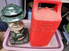 Coleman Lantern w Case Vintage Adjustable Two Mantle Model  Nice