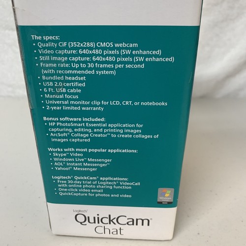 Logitech Quickcam 961462-0403 Web Cam Video BN15 - Picture 5 of 5