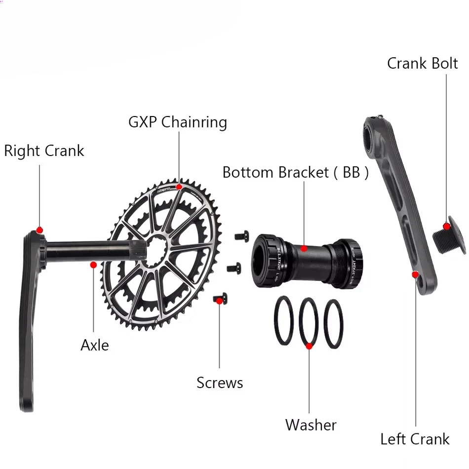 170/175mm Gravel/Road Bike Crankset 50-34T Chainring Crown for Carbon Frame - Image 2 of 4