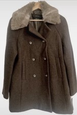 Zara Double Breasted Ladies Brown Coat Size L / 12