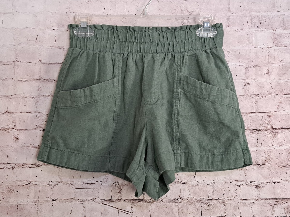 A New Day Green Linen Blend Shorts XS (26