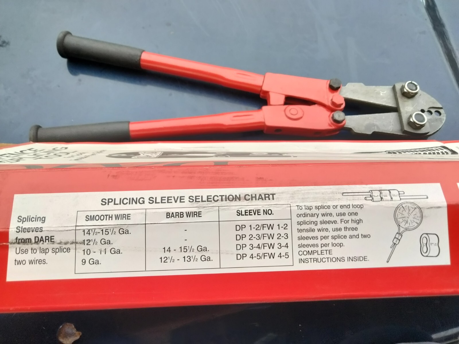 Dare 21" Long Electric Fence Sleeve Splice 4-Slot Crimping Tool 2154