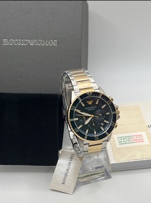 Emporio Armani Diver Uhr 43mm Edelstahlgehäuse und Armband, 