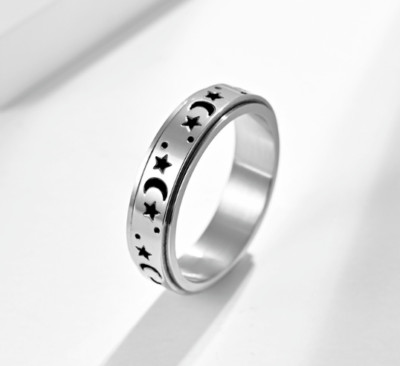 Titan Mond Sterne Personalisierter Handschmeichler Spinner Ring Stressabbau Neu