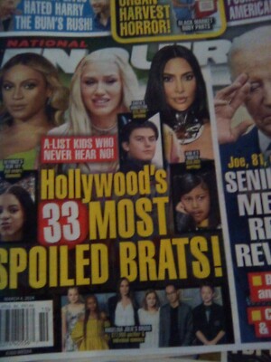 National Enquirer Magazine March 4 2024 Hollywood'S 33 Most Spoiled Brats