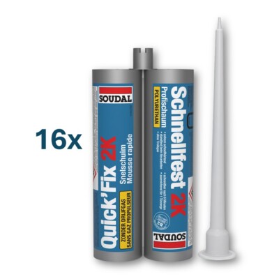 SOUDAL 2K Schaum Schnellfest 16 x 210 ml Zargenschaum Schnellschaum