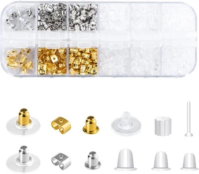 DSOMHZ 12 Styles Silicone Earring Backs for Studs/Droopy Ears/Heavy 12 style backs