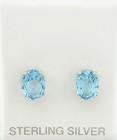 GENUINE 5.18 Cts BLUE TOPAZ STUD EARRING .925 STERLING SILVER - New With Tag — photo 4