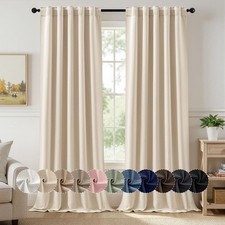 Cream Pinch Pleat Blackout Curtains 96"