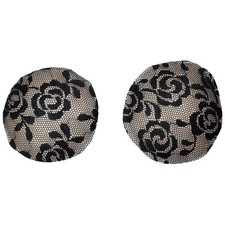 Black Lace Pasties Round Circle Nipple Covers Self Adhesive Reusable 2185R