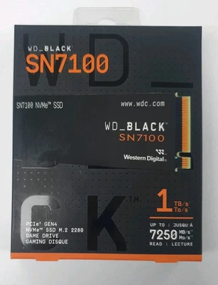 WESTERN DIGITAL WD_BLACK SN7100 1TB NVMe SSD, M.2 2280 Read 7250 MB/s, Write 6,900 MB/s - SEALED