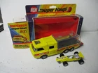 Matchbox Lesney Superkings K-7 Racing Transporter- yellow, CLEAR CANOPY, boxed