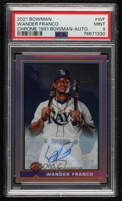 2021 Bowman 1991 Bowman Auto 25/30 Wander Franco #91B-WF PSA 9 MINT Auto lz7