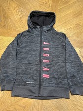 Nike Air Jordan Boys Therma Fit Hoodie. Gray/Red Size Youth Medium