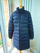 RAB Deep Cover Parka Down Coat Womens Navy Long Length (Hood missing!) + Patch