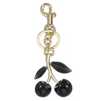 Kirsch-SchlüSselanhäNger TaschenanhäNger Mit SchlüSselring, Schwarz-Lichtgold