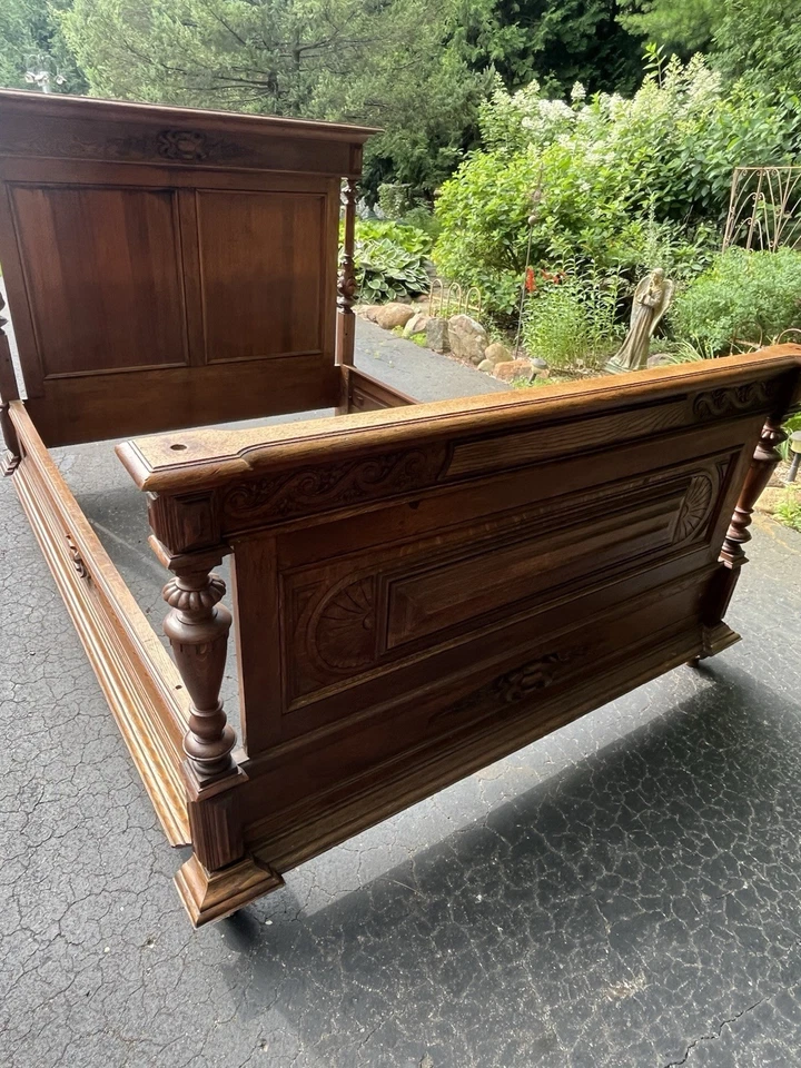 Antique Oak Bed Frame - Image 3 of 4