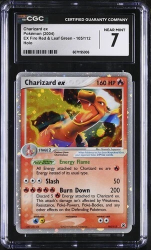 SWIRL !!! CGC 7 CHARIZARD EX 105 FIRE RED LEAF GREEN POKEMON
