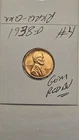 wheat penny 1938D GEM RED BU 1938-D LINCOLN CENT GEM UNC RED LUSTER LOT #4