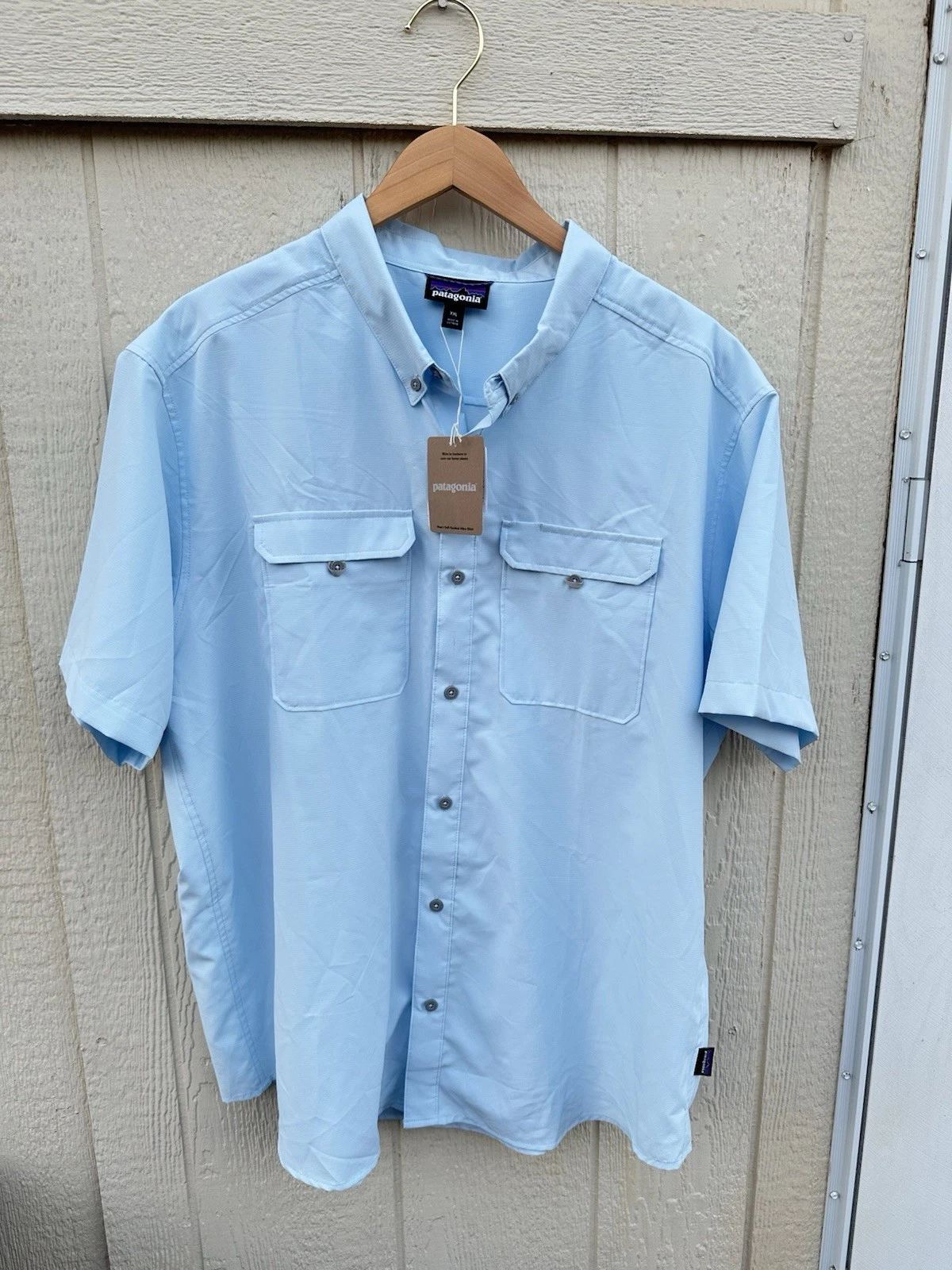Patagonia Self Guided Hike Shirt Mens XXL Blue UPF 40 Vented Outdoors NWT $79