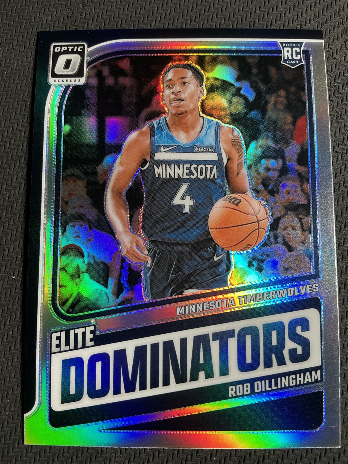 2024-25 Optic #1 Rob Dillingham Elite Dominators Silver Prizm Timberwolves