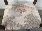 Dark Wood Chair w/ Arms, Upholstered Beige fox hunt — photo 3