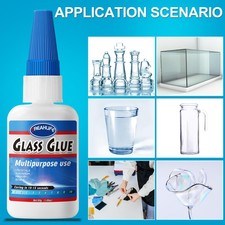 Super Glue for Glass Repair, 30g Instant Glue, Clear Adhesive...